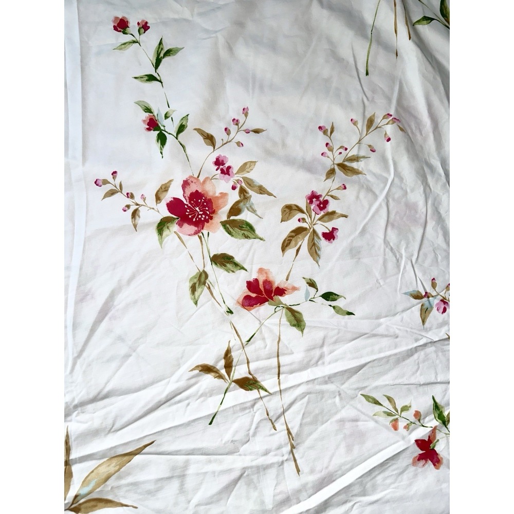 Vtg Coming Home Lands End King Duvet Cover Watercolor Tropical Floral Cotton NWT